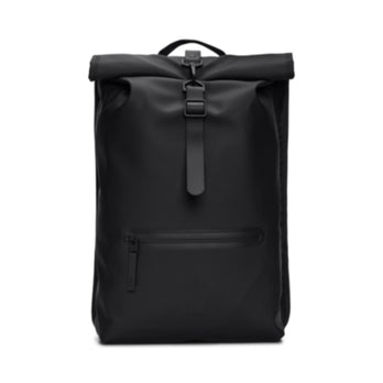 Rains Laptoprugzak 13320 Rolltop Rucksack Black 01