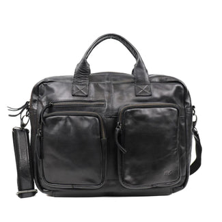 Leren laptoptas met rits
