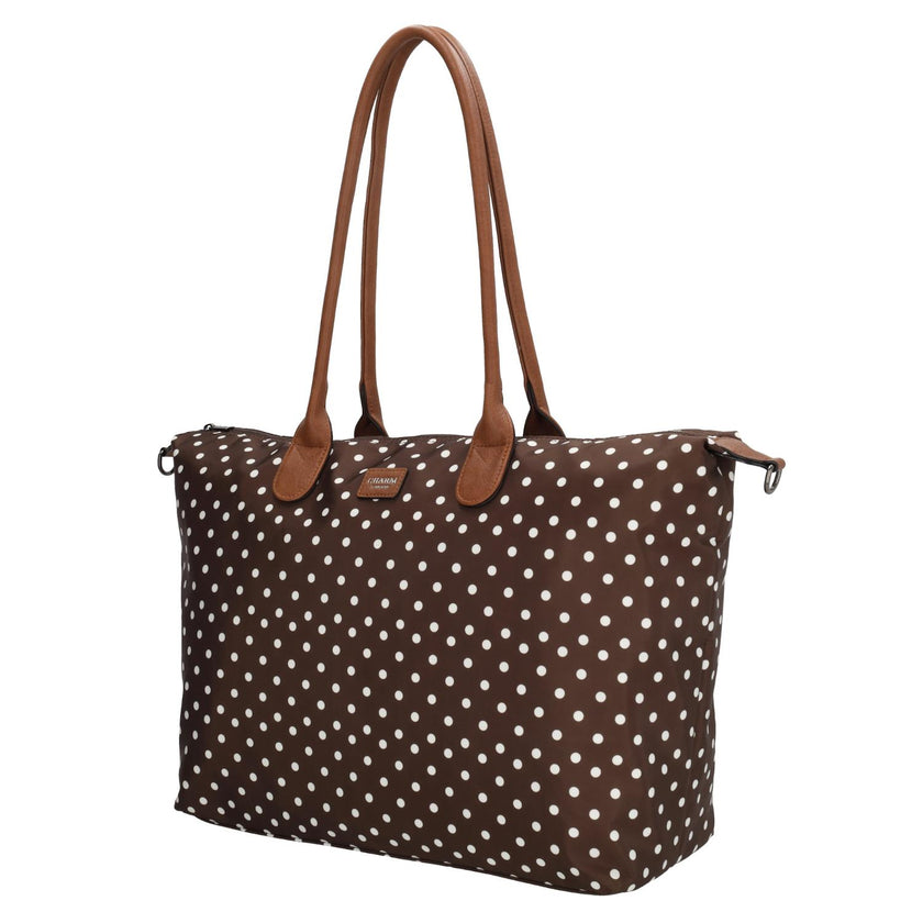 Charm Shopper 22521 Buckingham Stippen Wit-Donkerbruin 1291