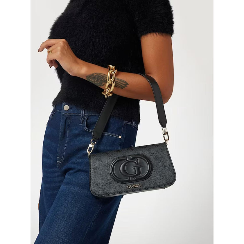 Guess Tas klep ESG951320 Eco mietta Coal logo/black