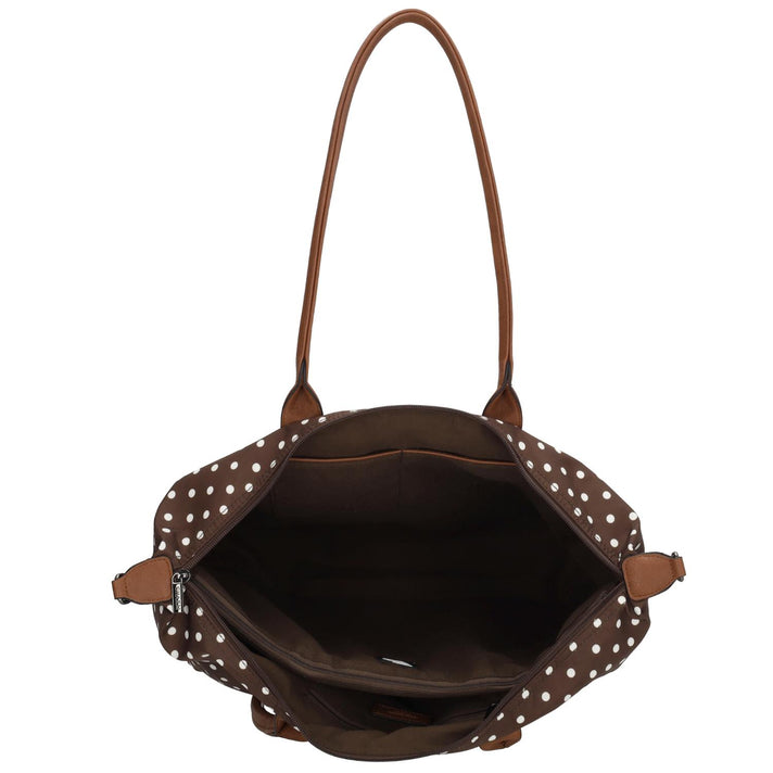 Charm Shopper 22521 Buckingham Stippen Wit-Donkerbruin 1291