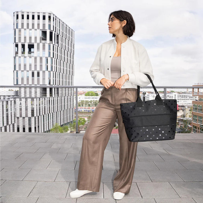 Reisenthel Tas Shopper E1 Glossy dots Black 7075