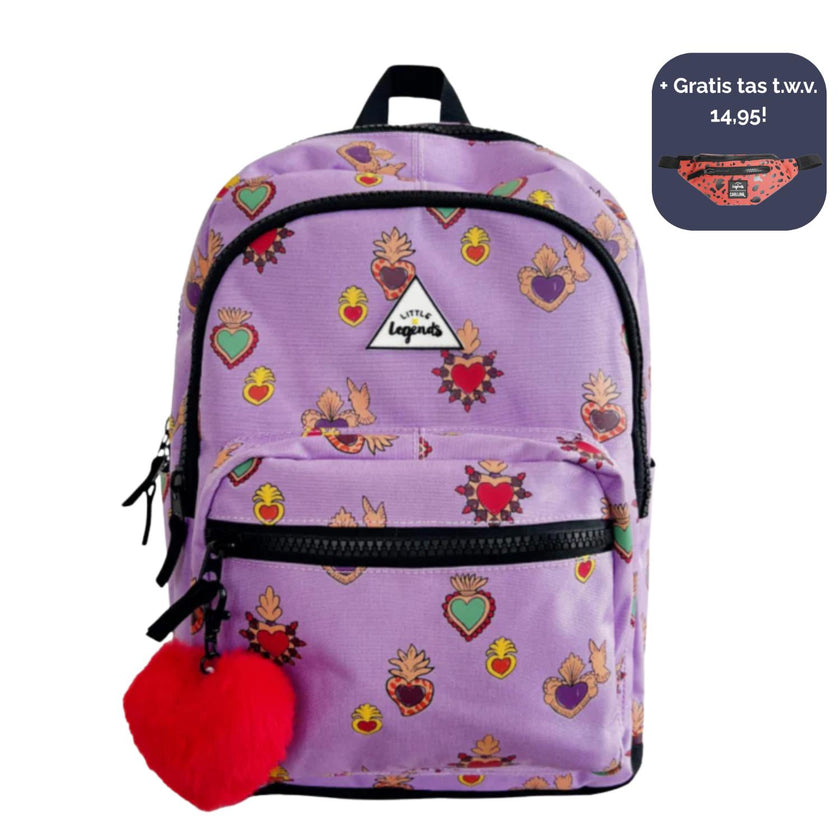 Little Legends Rugzak LL2011 Backpack L Milagros Heart Lila 10