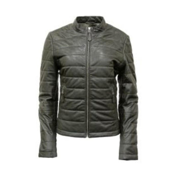 Damesjas Padded Leafgreen