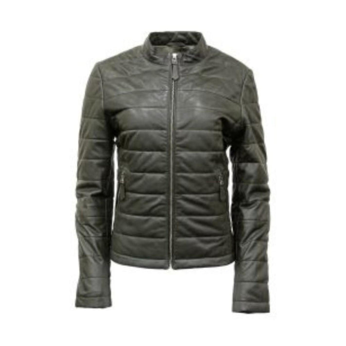  Damesjas Padded Leafgreen