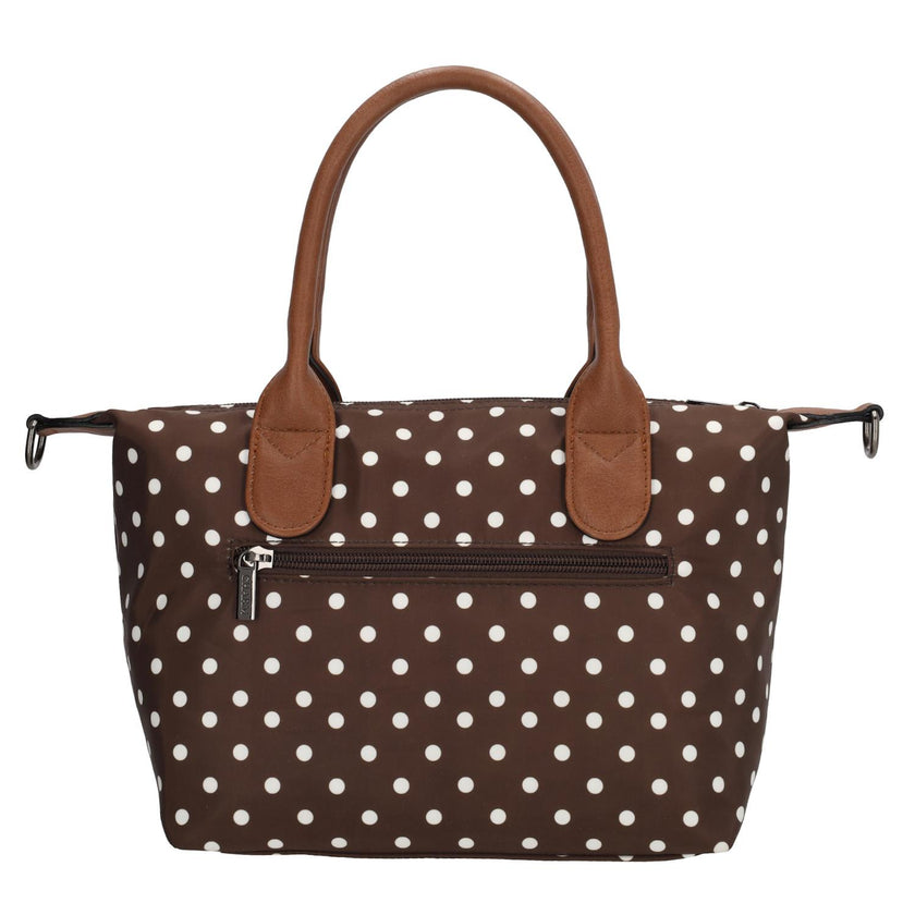 Charm Tas 20777 Buckingham Stippen Wit-donkerbruin 1291
