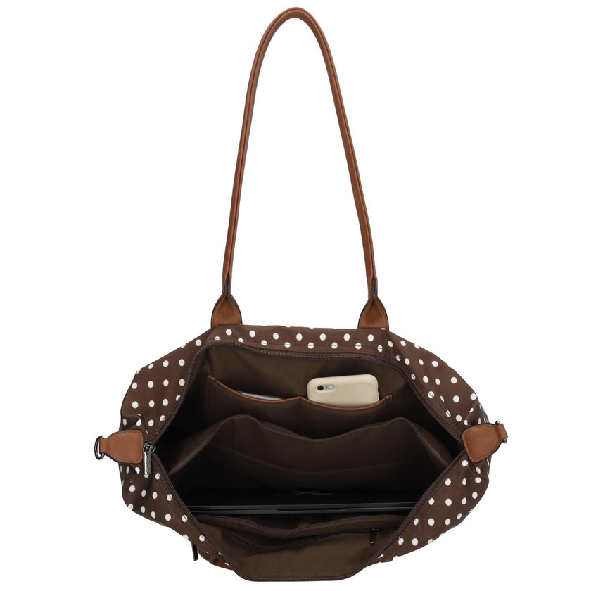 Charm Shopper 22521 Buckingham Stippen Wit-Donkerbruin 1291