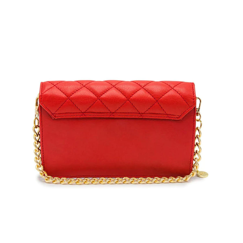 Mosz Telefoontasje Kris Bag Quilted Red Shiny Light Gold