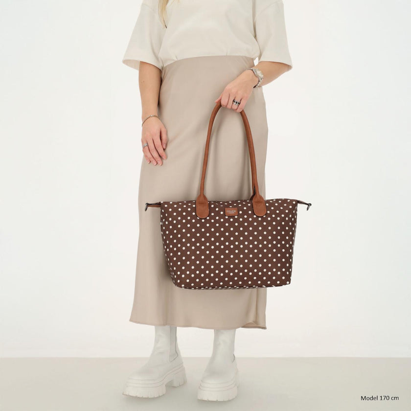 Charm Shopper 20776 Stippen wit-donkerbruin 1291