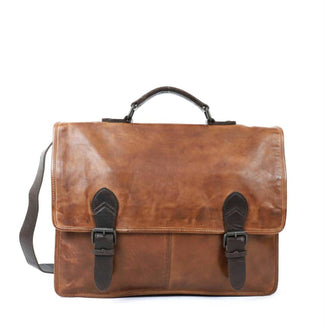 Leren laptoptas met klep