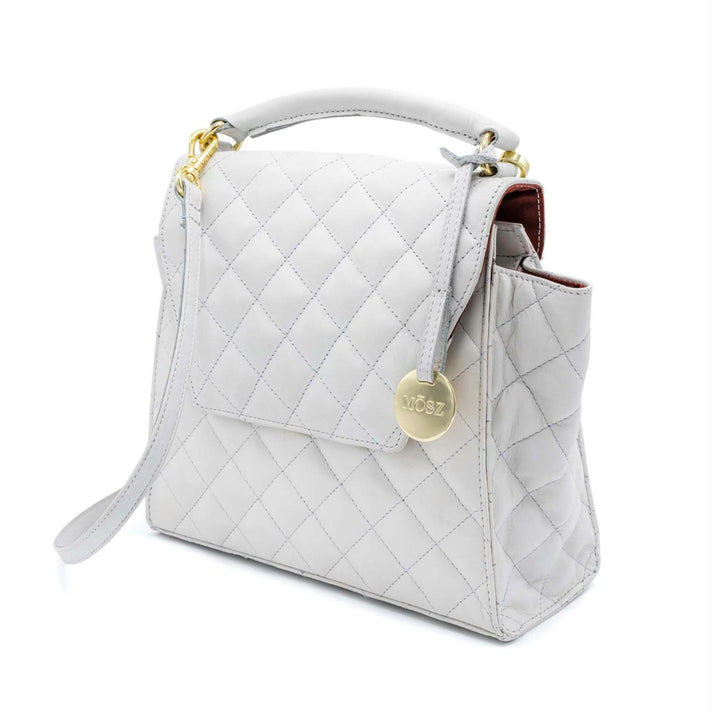 Mosz Tas Phoebe Quilted Off White shiny light gold 12