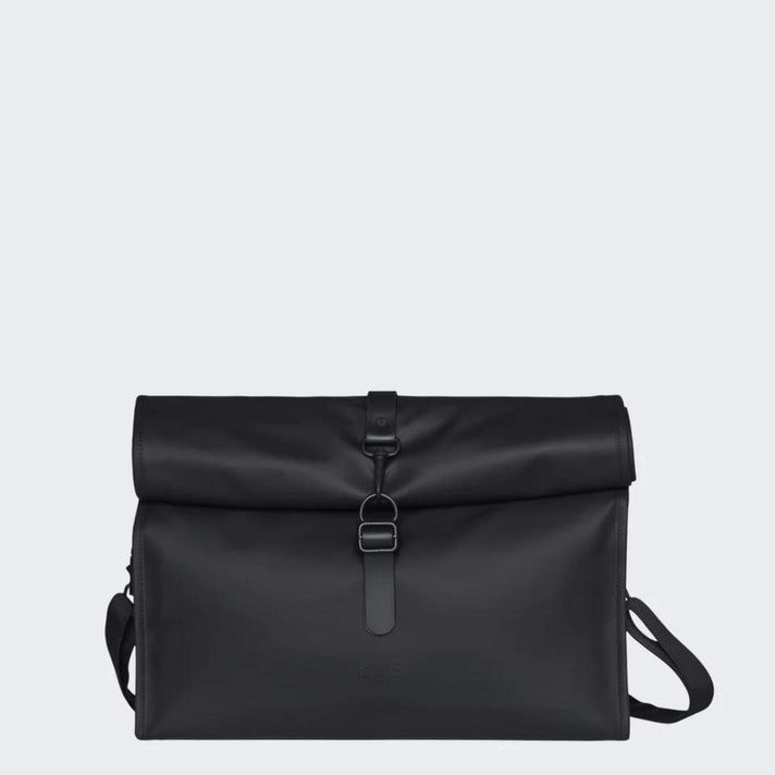 Rains Laptoptas 1394 Rolltop Messenger 01 Black