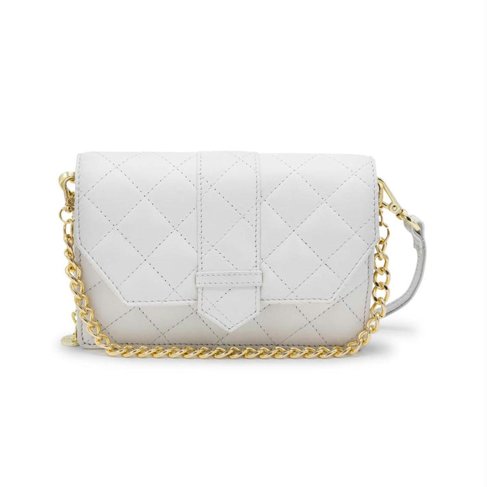 Mosz Telefoontasje Kris Bag Quilted Off White shiny L gold