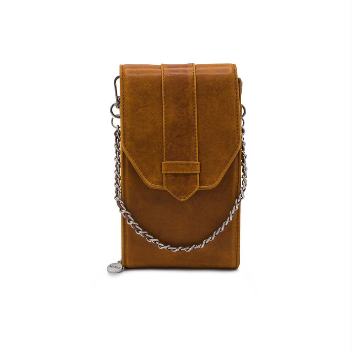 Mosz Telefoontasje Phonebag vintage Cognac Brushed Silver