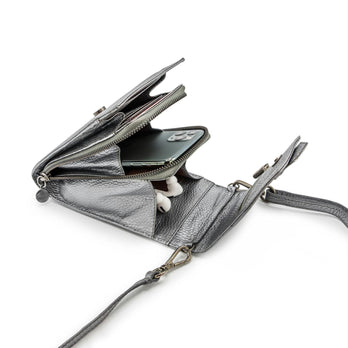 Mosz Telefoontasje Phonebag Metallic Dark Grey, shiny gun metal