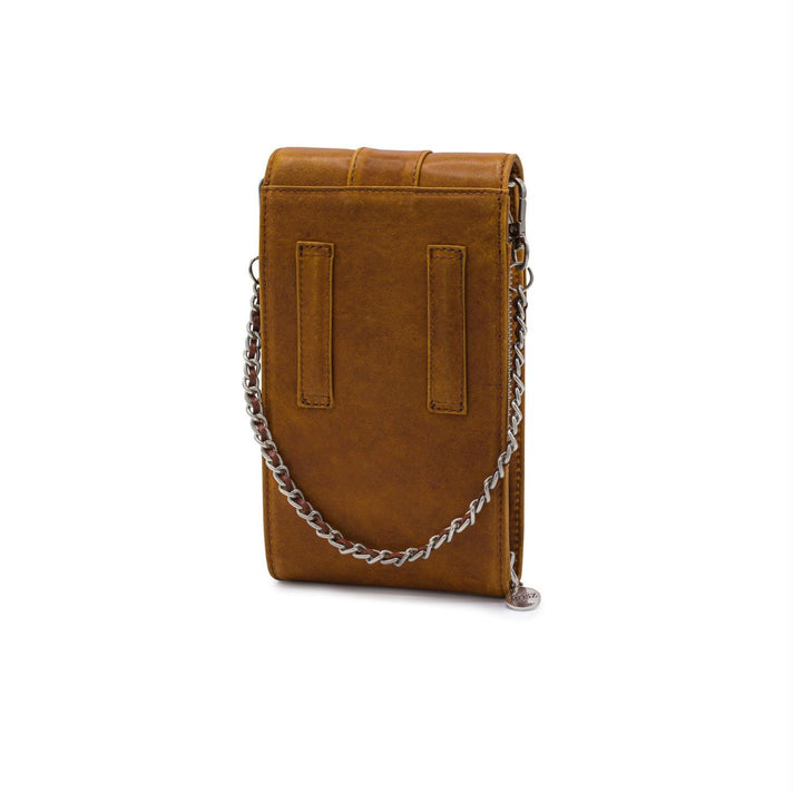 Mosz Telefoontasje Phonebag vintage Cognac Brushed Silver