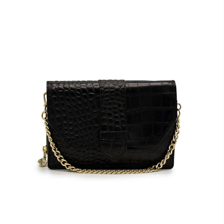 Mosz Telefoontasje Kris Bag Croco Black Shiny Gold