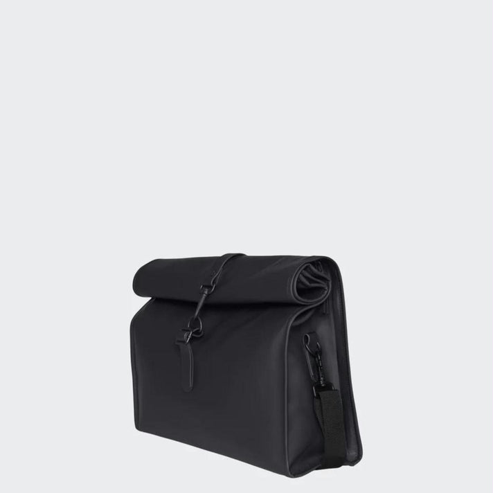 Rains Laptoptas 1394 Rolltop Messenger 01 Black