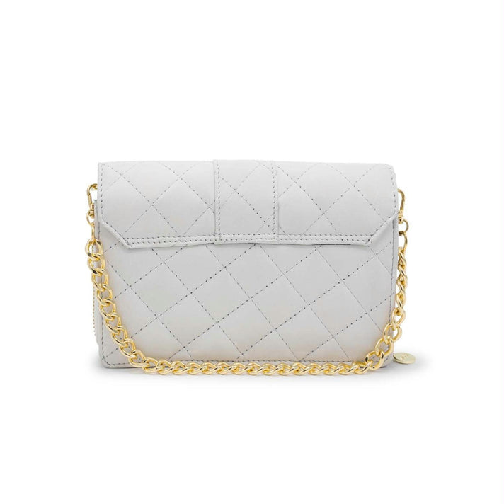 Mosz Telefoontasje Kris Bag Quilted Off White shiny L gold