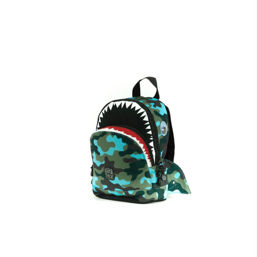 Pick&Pack Kinderrugzak PP961* Shark Shape S 91 Camo Light Blue